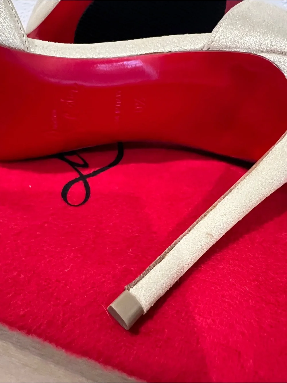 Christian Louboutin Metallic Gold Pointed-Toe Stiletto Pumps